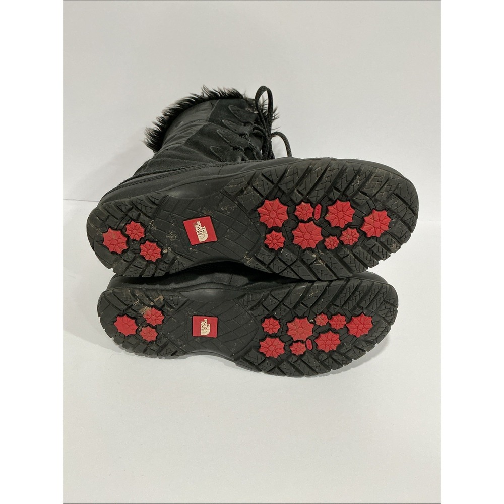 The North Face Nuptse Purna women's size 7 black puffer faux fur topped boots - Picture 7 of 9